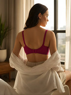 Saforia Cuddlecot Modal Wirefree Padded Tshirt Bra - Dusky Majenta