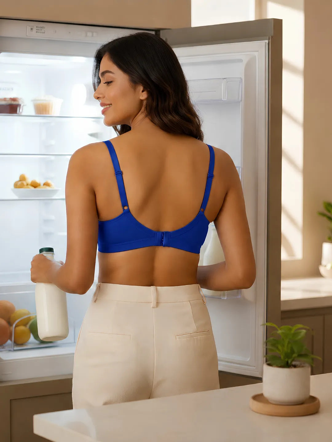 Saforia Spandura Microfibre Padded Bra - Royal Blue