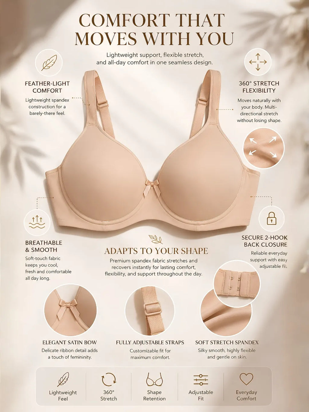 Saforia Spandura Microfibre Padded Bra - Nude