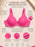Saforia Spandura Microfibre Padded Bra - Hot Pink