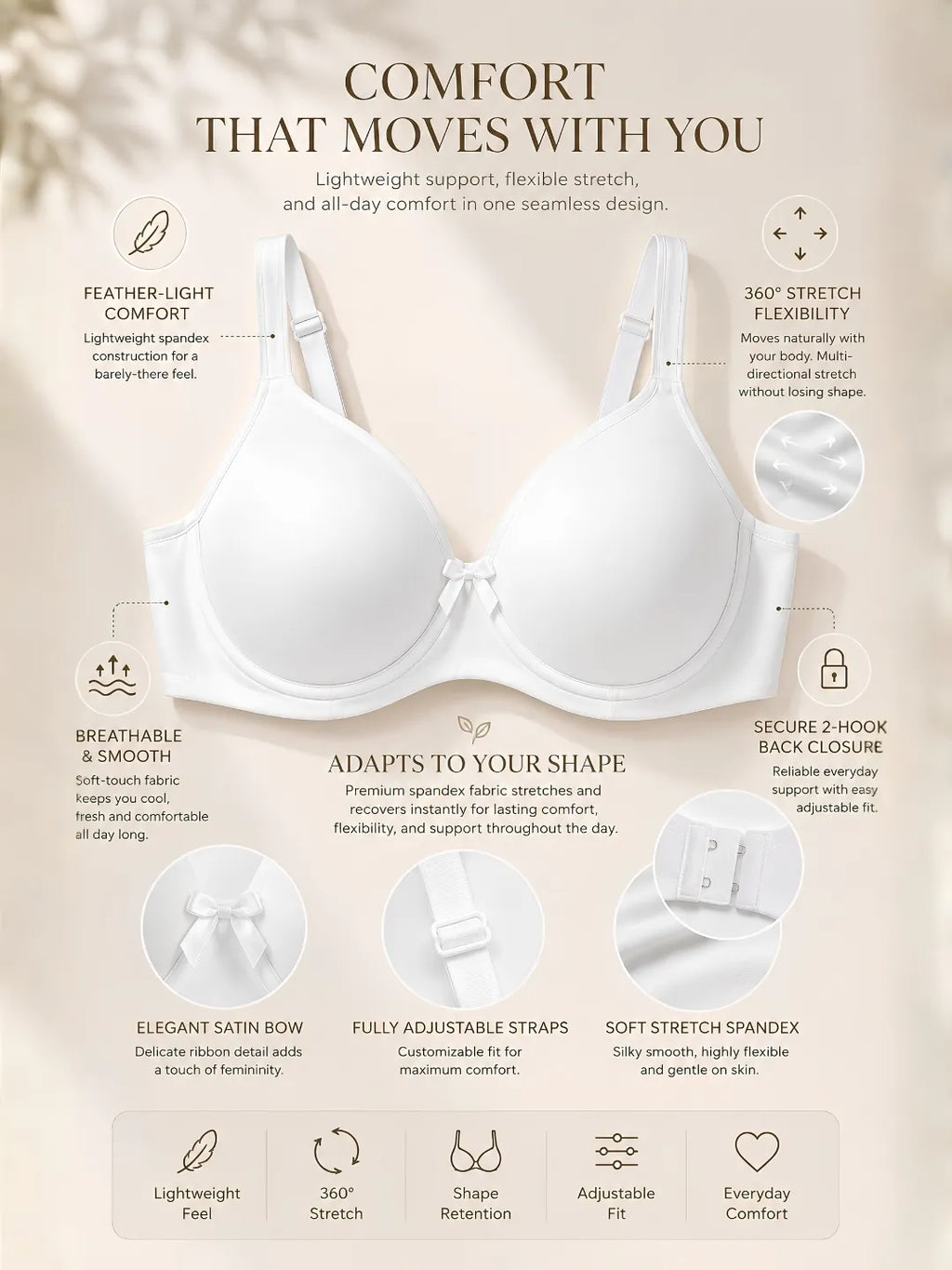 Saforia Spandura Microfibre Padded Bra - White