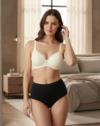 Cuddlecot Swan White Cotton T-Shirt Bra | Soft Wire-Free Everyday Bra for Women