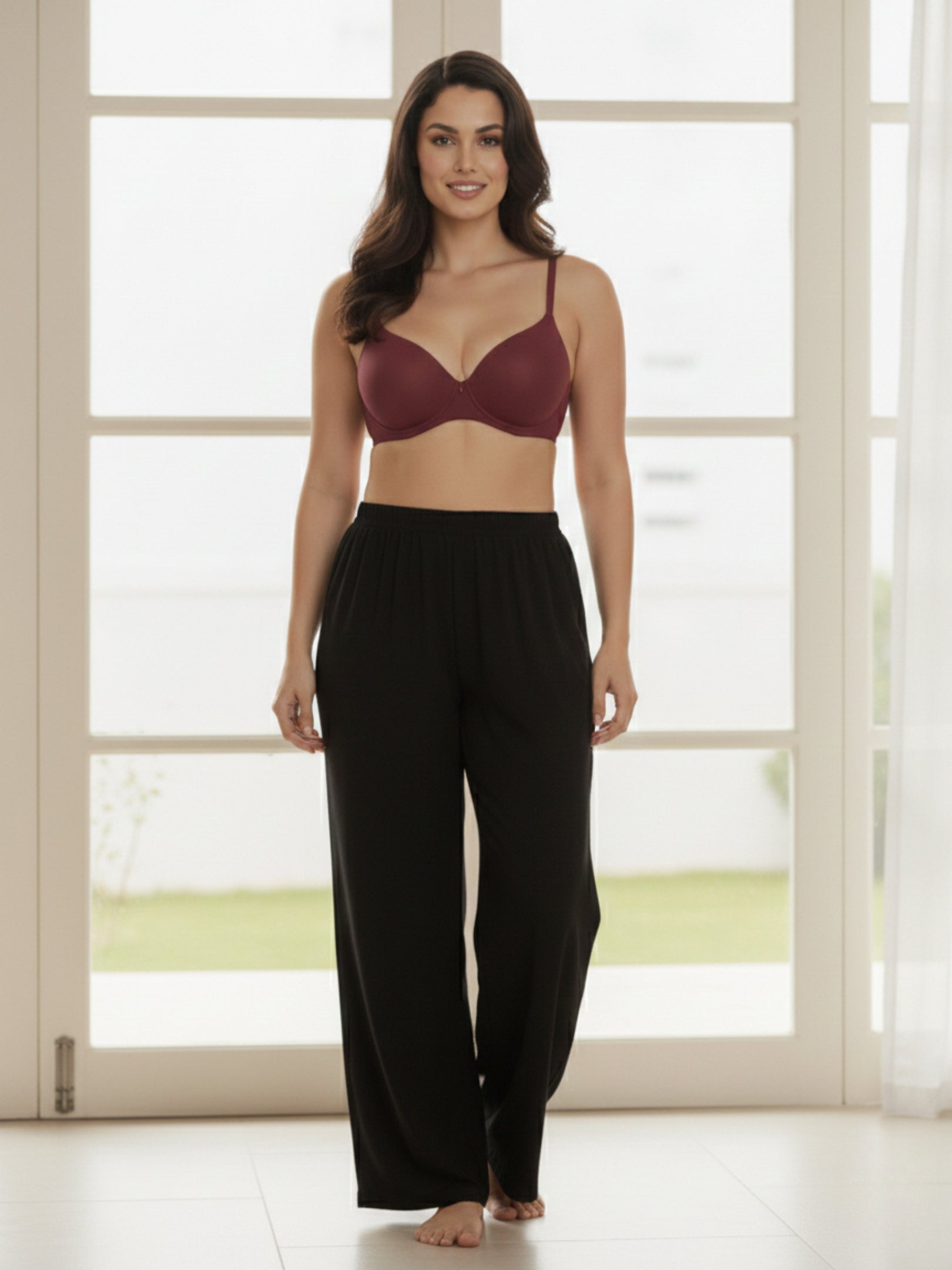 Saforia Cuddlecot Modal Wirefree Padded Tshirt Bra - Maroon