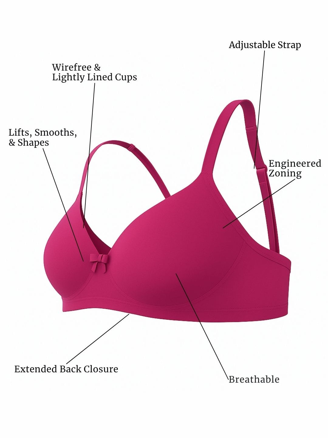 Saforia Cuddlecot Modal Wirefree Padded Tshirt Bra - Dusky Majenta