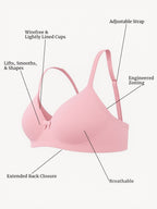 Cuddlecot Baby Pink Cotton T-Shirt Bra | Soft Wire-Free Everyday Bra for Women