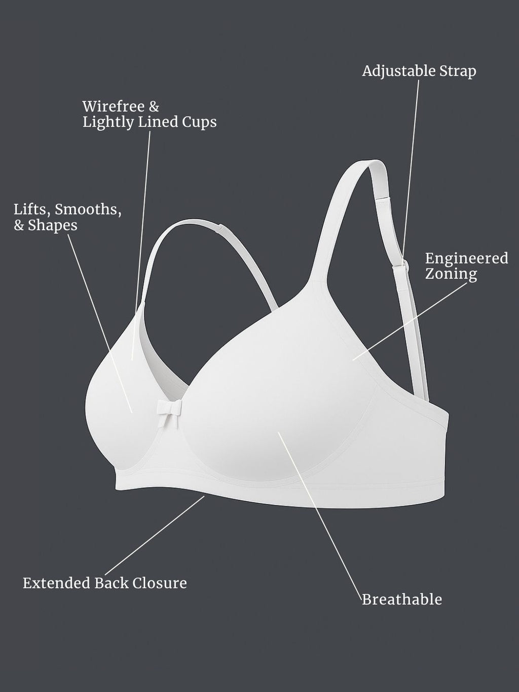 Saforia Cuddlecot Modal Wirefree Padded Tshirt Bra - Swan White