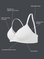 Saforia Cuddlecot Modal Wirefree Padded Tshirt Bra - Swan White