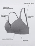 Saforia Cuddlecot Modal Wirefree Padded Tshirt Bra - Basic Grey
