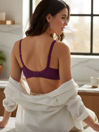 Cuddlecot Perfect Purple Cotton T-Shirt Bra | Soft Wire-Free Everyday Bra for Women
