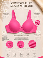 Saforia Spandura Microfibre Padded Bra - Hot Pink