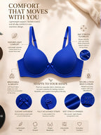 Saforia Spandura Microfibre Padded Bra - Royal Blue