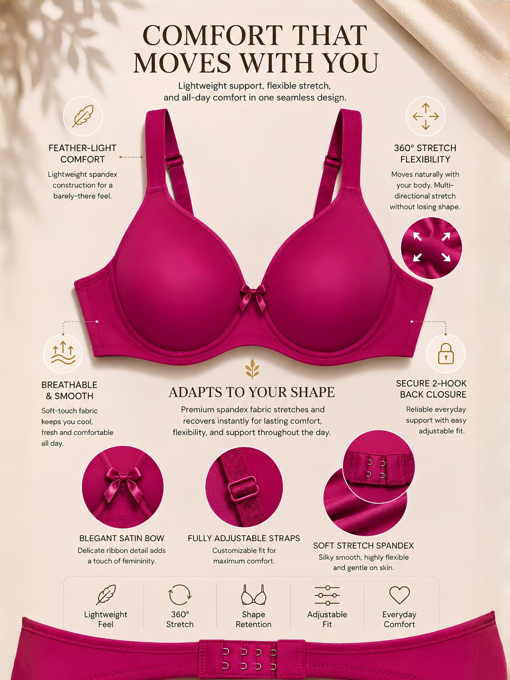 Saforia Spandura Microfibre Padded Bra - Majenta