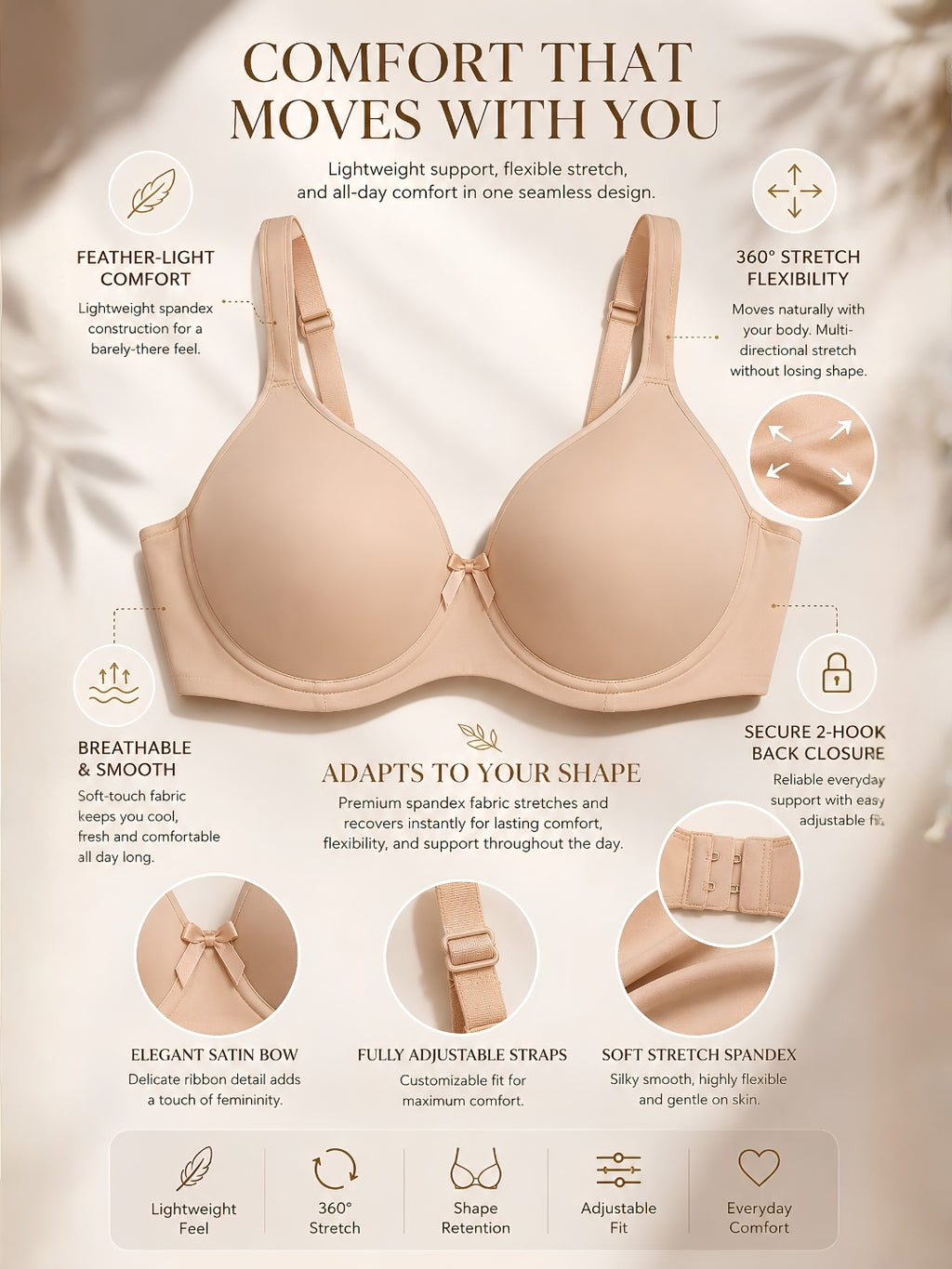 Saforia Spandura Microfibre Padded Bra - Nude