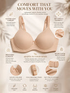 Saforia Spandura Microfibre Padded Bra - Nude