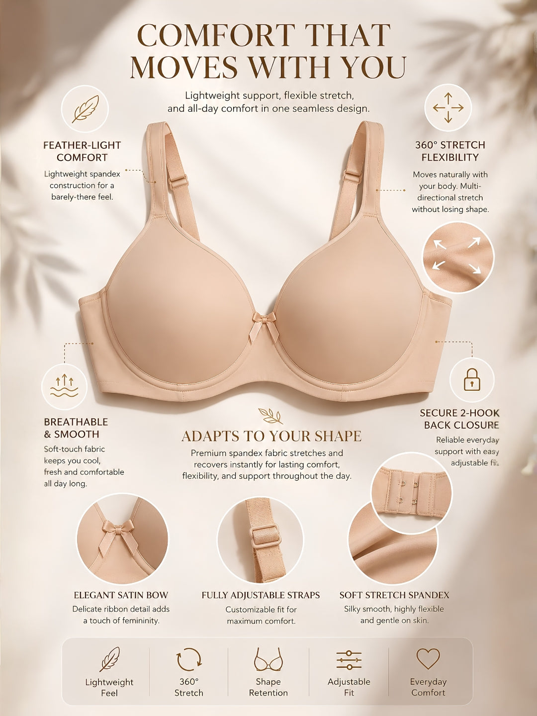 Saforia Spandura Microfibre Padded Bra - Nude