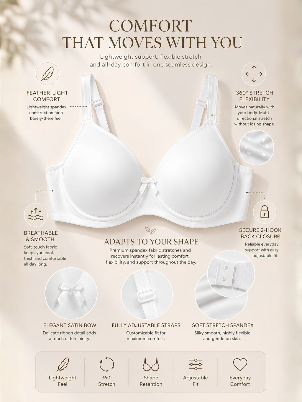 Saforia Spandura Microfibre Padded Bra - White