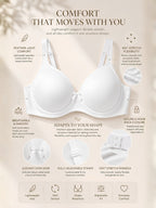 Saforia Spandura Microfibre Padded Bra - White