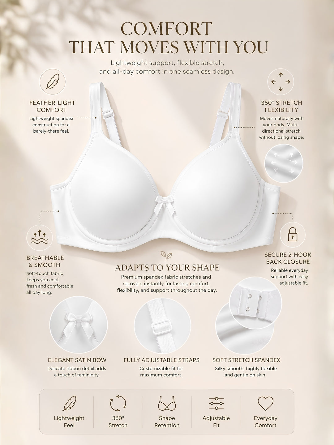 Saforia Spandura Microfibre Padded Bra - White