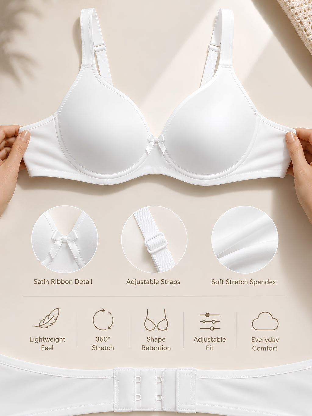 Saforia Spandura Microfibre Padded Bra - White