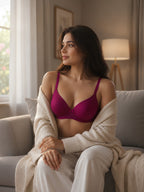 Saforia Spandura Microfibre Padded Bra - Majenta